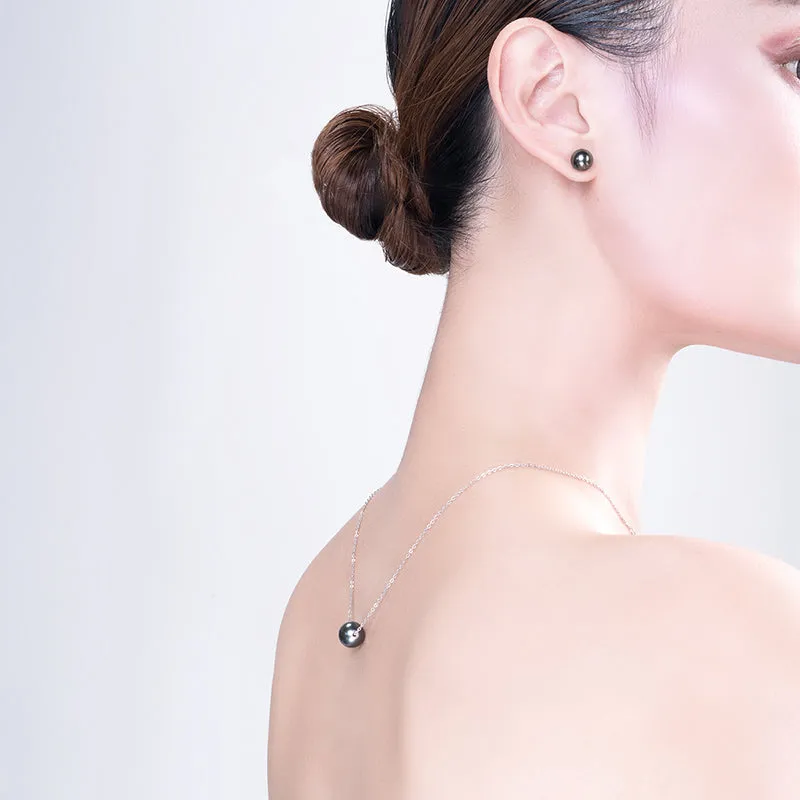 18K Gold Black Tahitian South Sea Cultured Pearl Stud Earrings