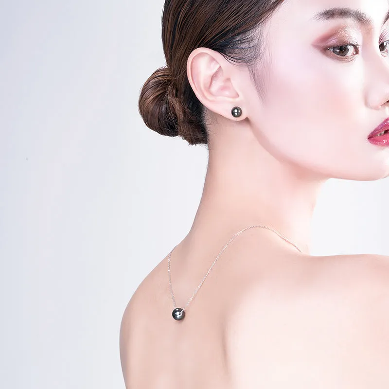 18K Gold Black Tahitian South Sea Cultured Pearl Stud Earrings