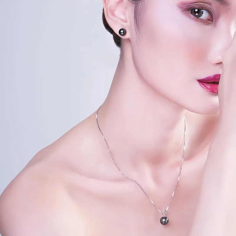 18K Gold Black Tahitian South Sea Cultured Pearl Stud Earrings