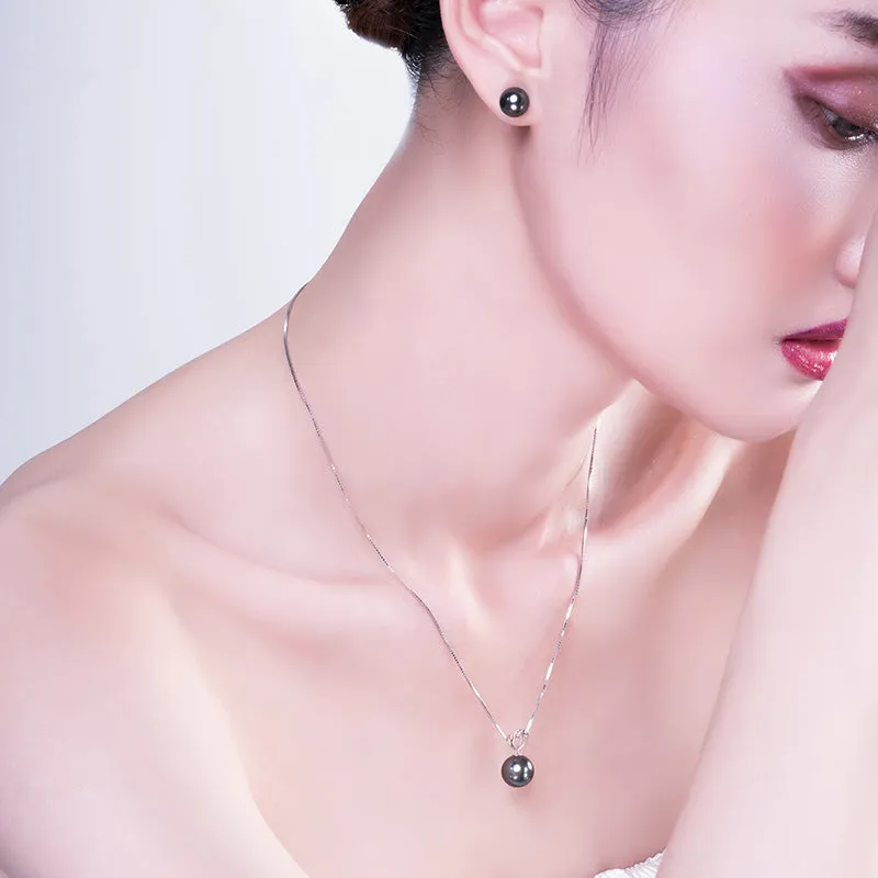 18K Gold Black Tahitian South Sea Cultured Pearl Stud Earrings