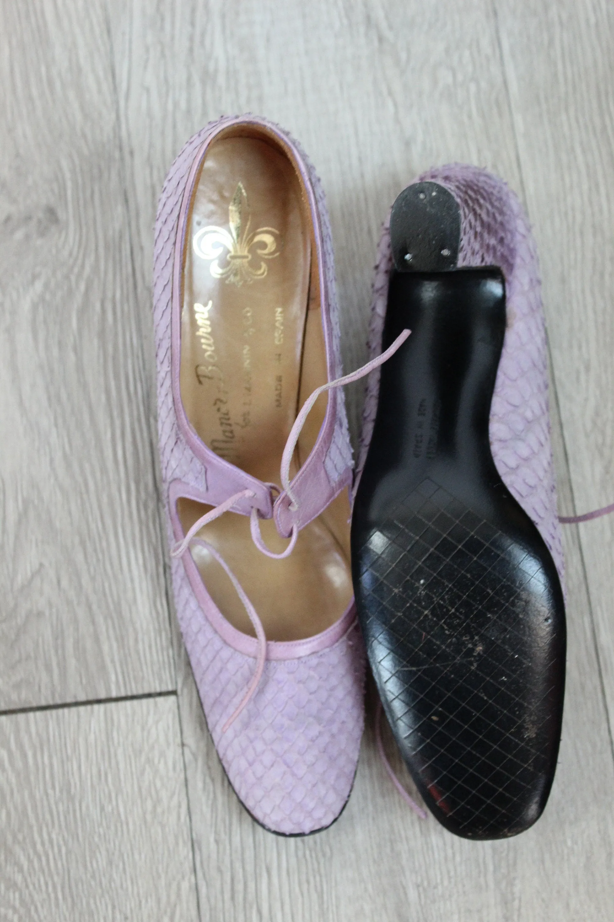 1960 LAVENDER snakeskin pumps size 6.5 narrow us | new spring