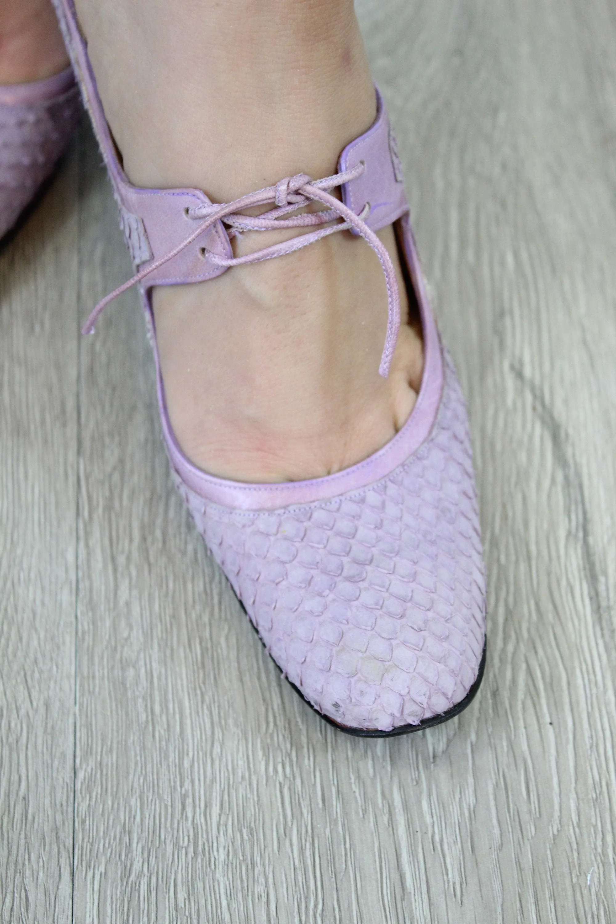 1960 LAVENDER snakeskin pumps size 6.5 narrow us | new spring