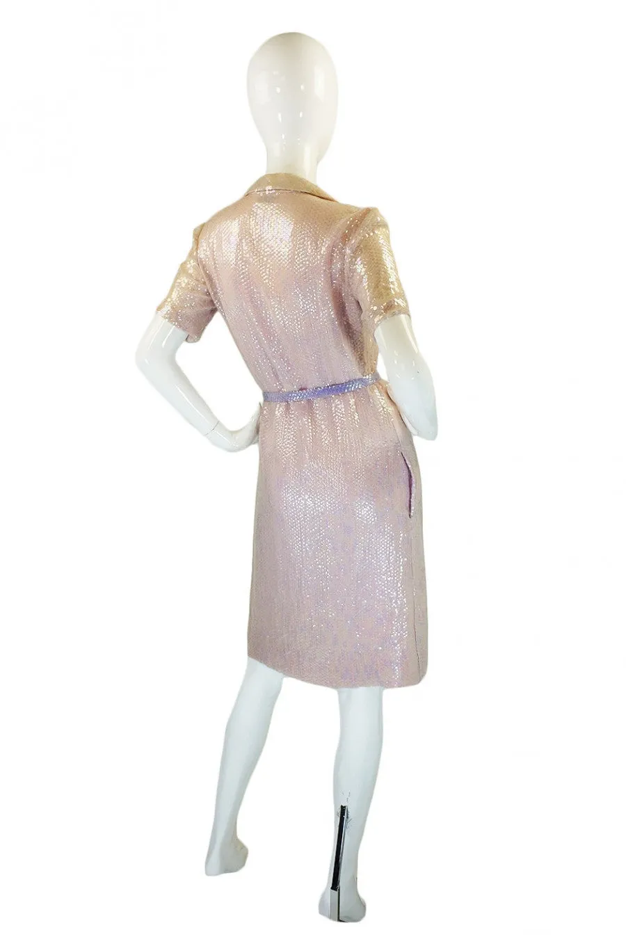 1970s Pink Sequin Iridescent Halston