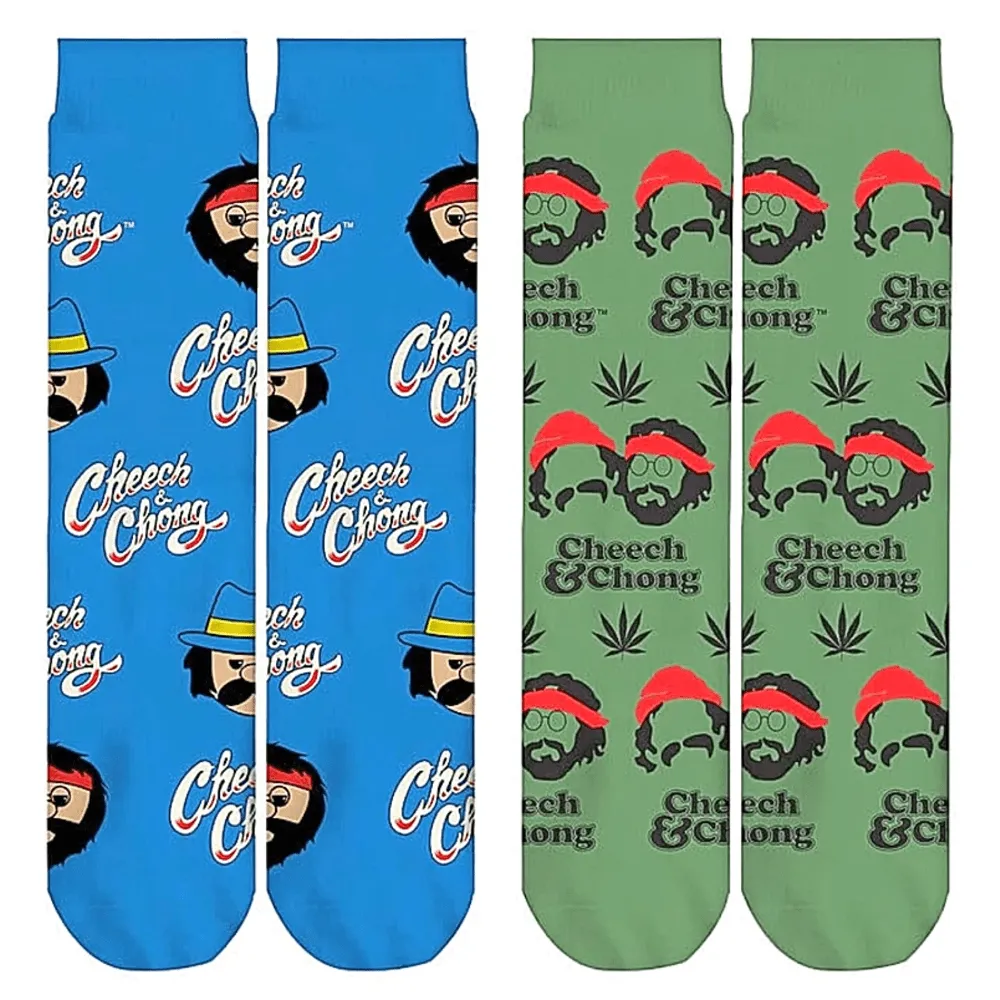 2 PAIRS UNISEX CHEECH & CHONG LICENSED CREW SOCKS