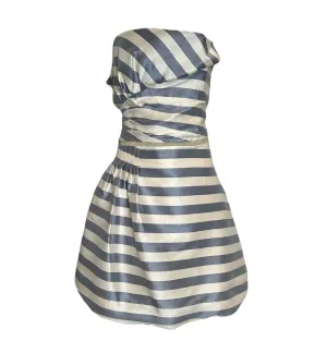 2000s GF Ferre Striped Blue and White Bubble Mini