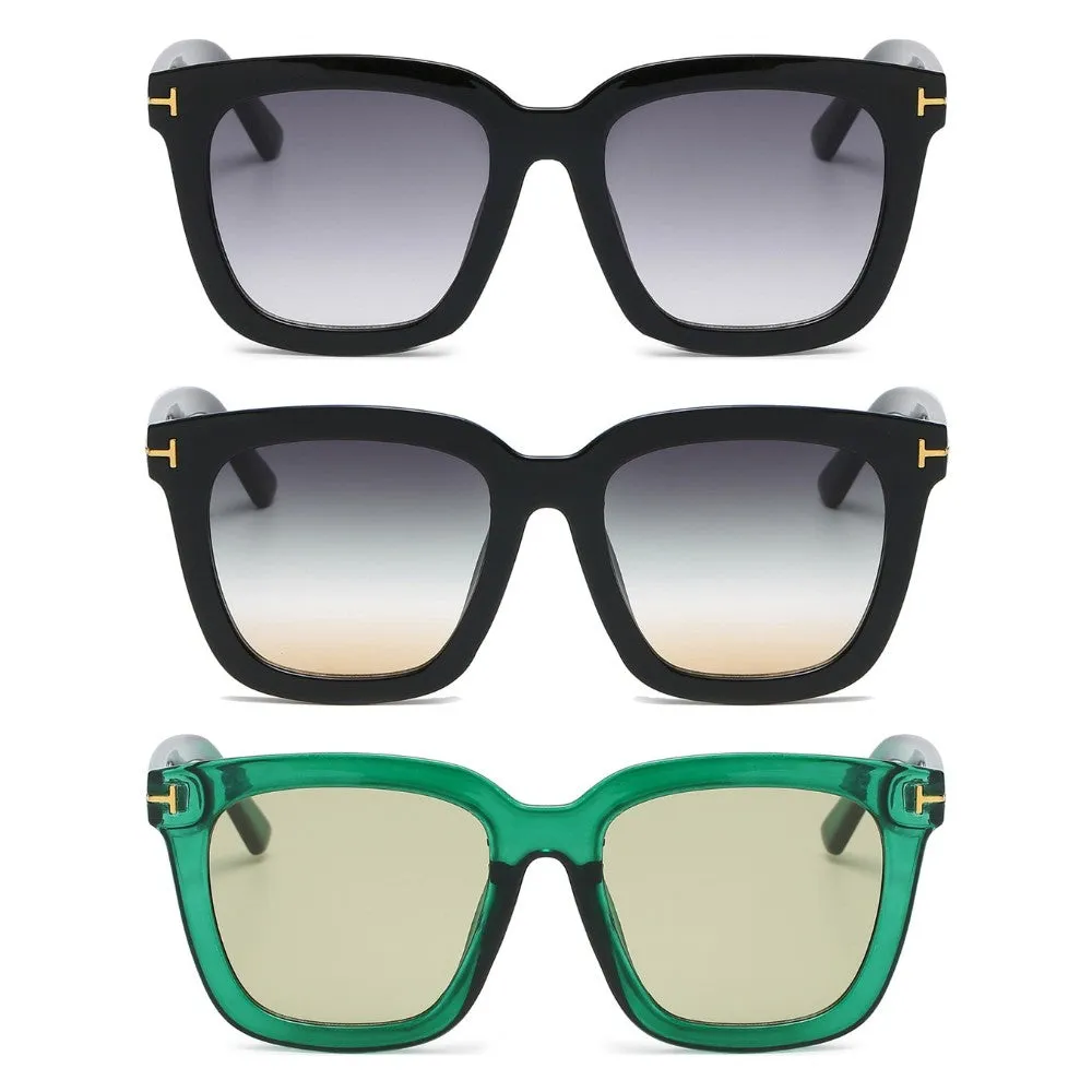 3 Pairs OOLVS Square Sunglasses For Women's OS-W004