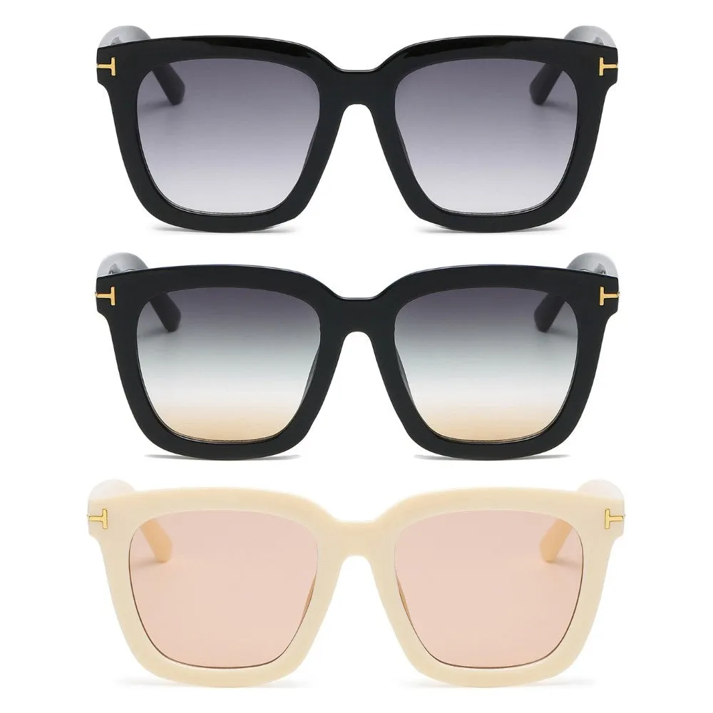 3 Pairs OOLVS Square Sunglasses For Women's OS-W004
