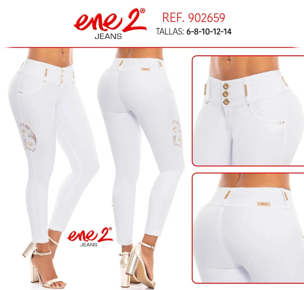 902659 Mid Rise Colombian Enhancing Jeans