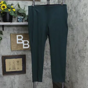 A New Day Women's Side Zip Ponte Knit High Rise Skinny Ankle Pants Dark Green 14
