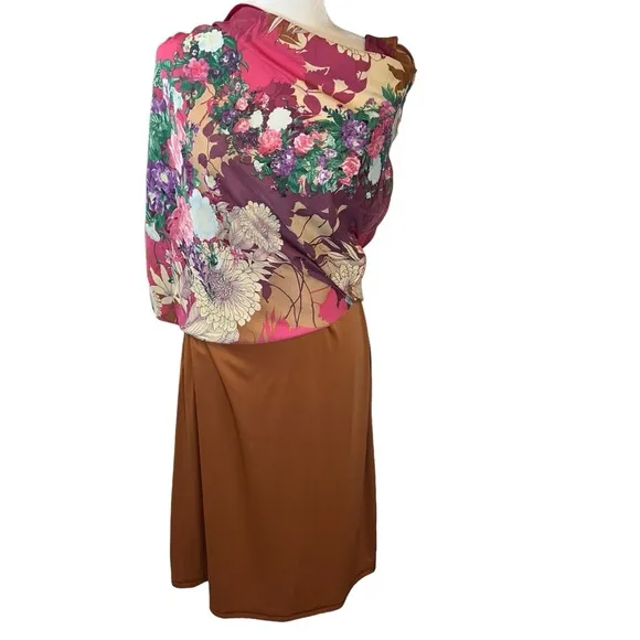 Aakaa Strappy Silky Satin Floral Cowl Neck Midi Summer Slip Dress