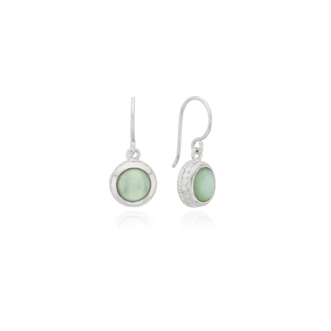Anna Beck Green Quartz Drop Silver Earrings