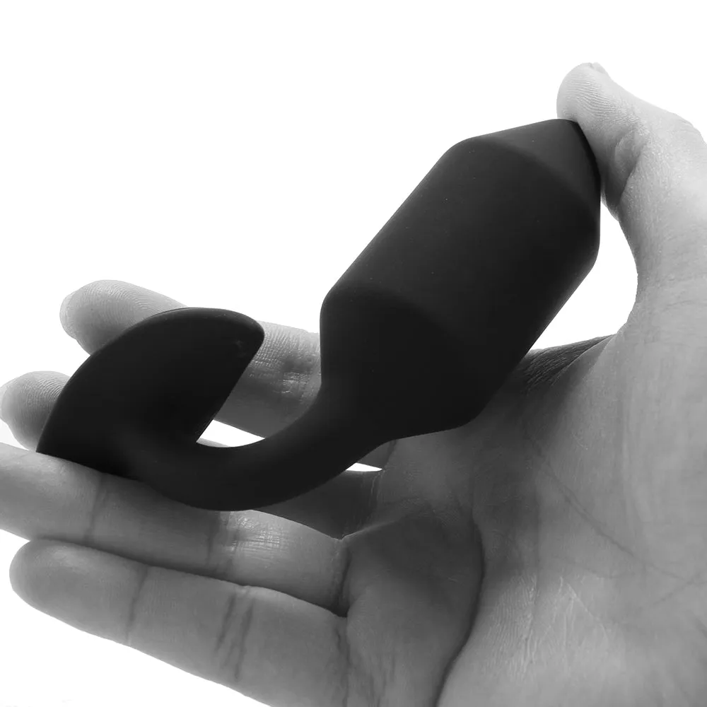 b-Vibe Vibrating Snug Plug 2 Rechargeable Weighted Silicone Anal Plug Black