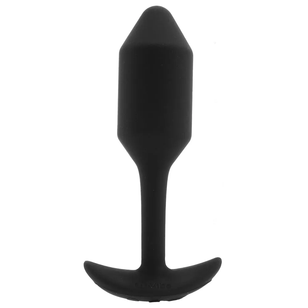 b-Vibe Vibrating Snug Plug 2 Rechargeable Weighted Silicone Anal Plug Black