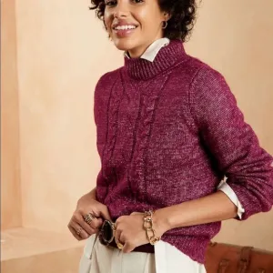 Banana Republic Cozy Cable Mock-Neck Sweater