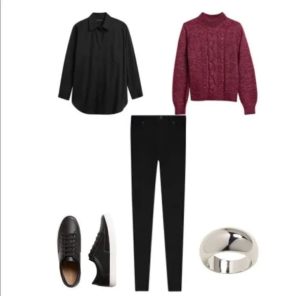 Banana Republic Cozy Cable Mock-Neck Sweater