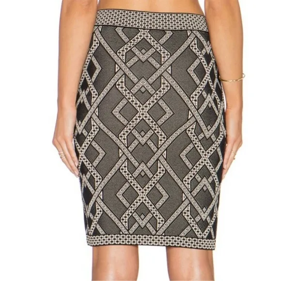 BCBGMAXAZRIA Pavel Skirt Jacquard Stretch Knit Pencil Skirt Small