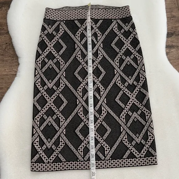 BCBGMAXAZRIA Pavel Skirt Jacquard Stretch Knit Pencil Skirt Small
