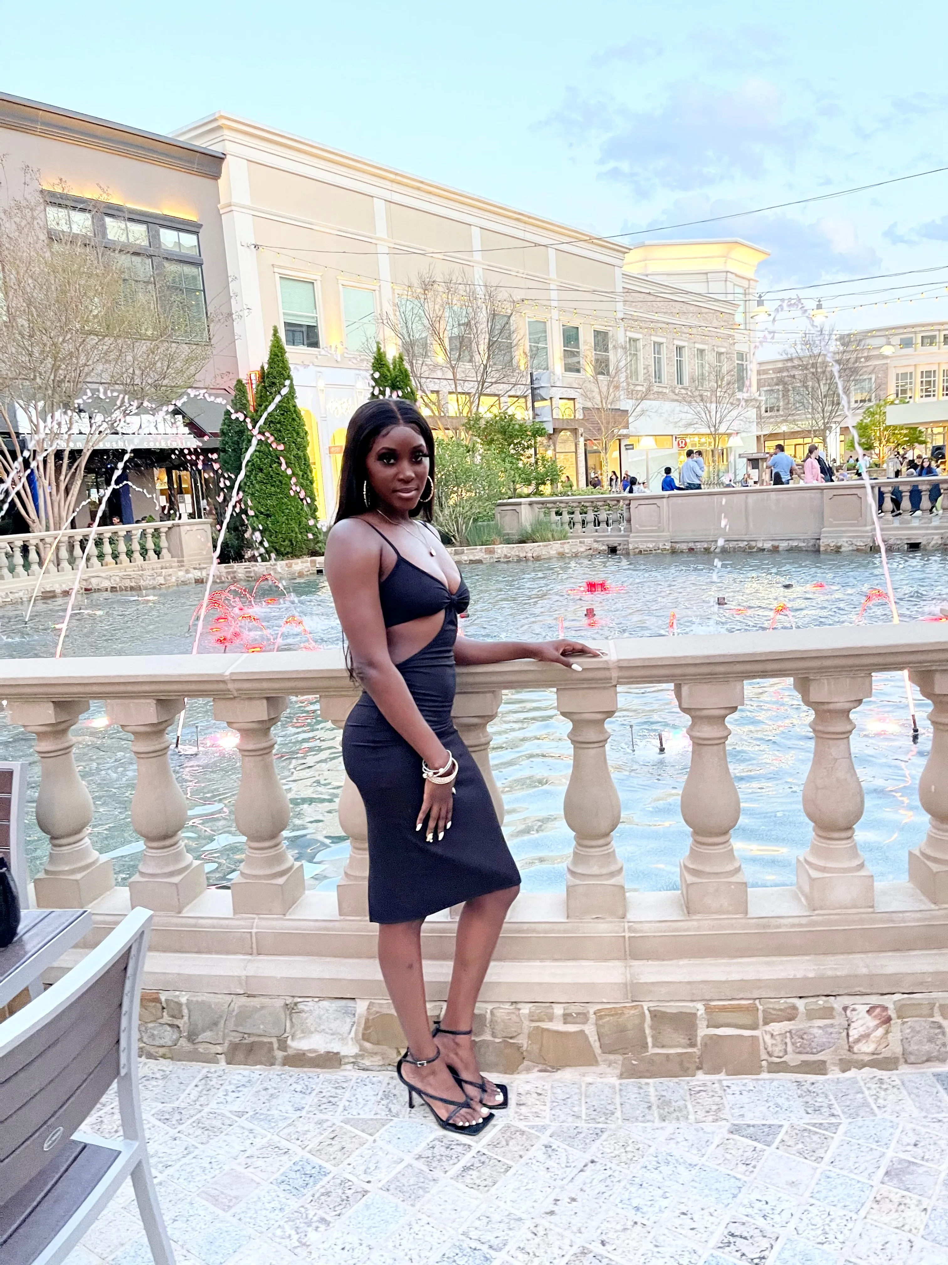 Bellagio Ribbed Side Cut Dress | Black