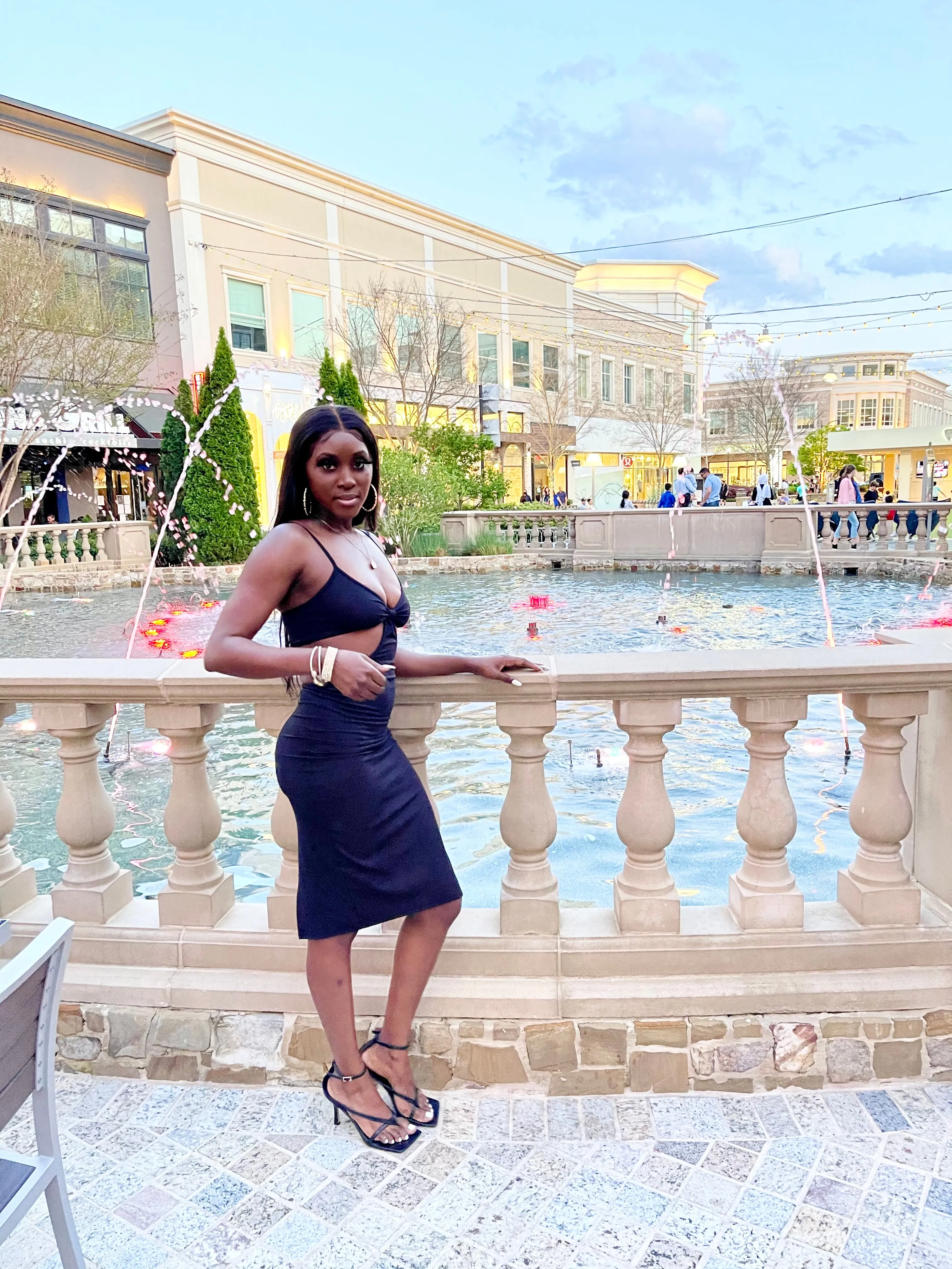 Bellagio Ribbed Side Cut Dress | Black