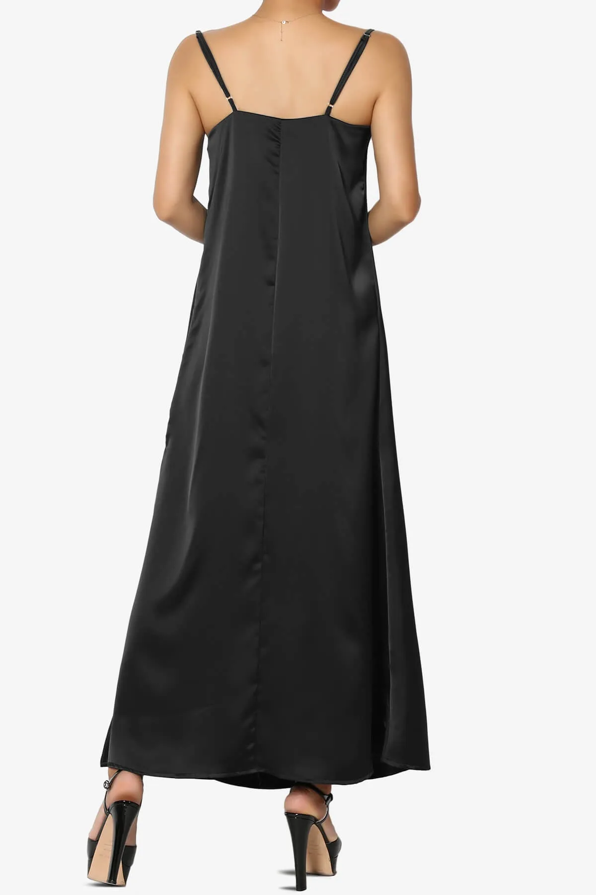 Berkleigh Cowl Neck Satin Slip Long Dress