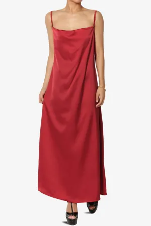 Berkleigh Cowl Neck Satin Slip Long Dress
