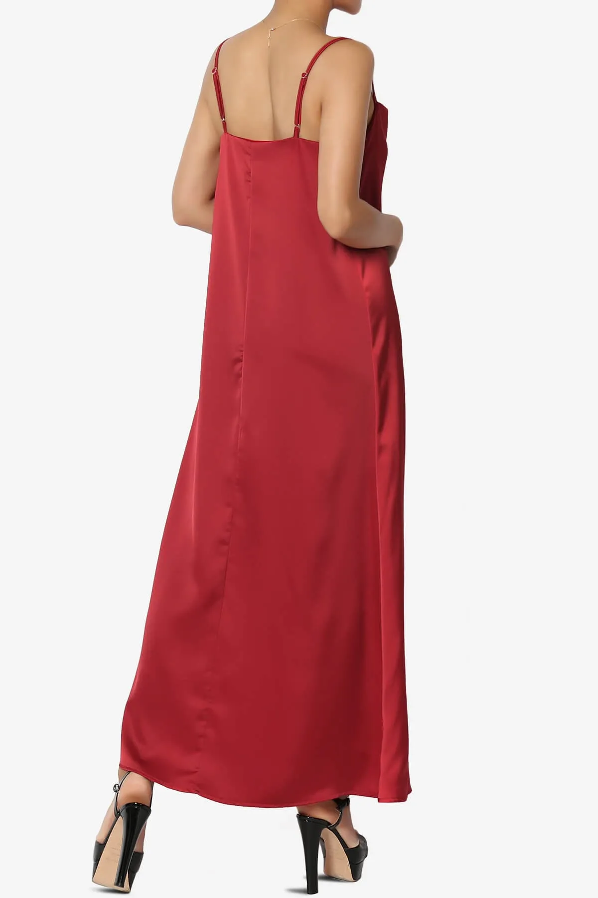Berkleigh Cowl Neck Satin Slip Long Dress