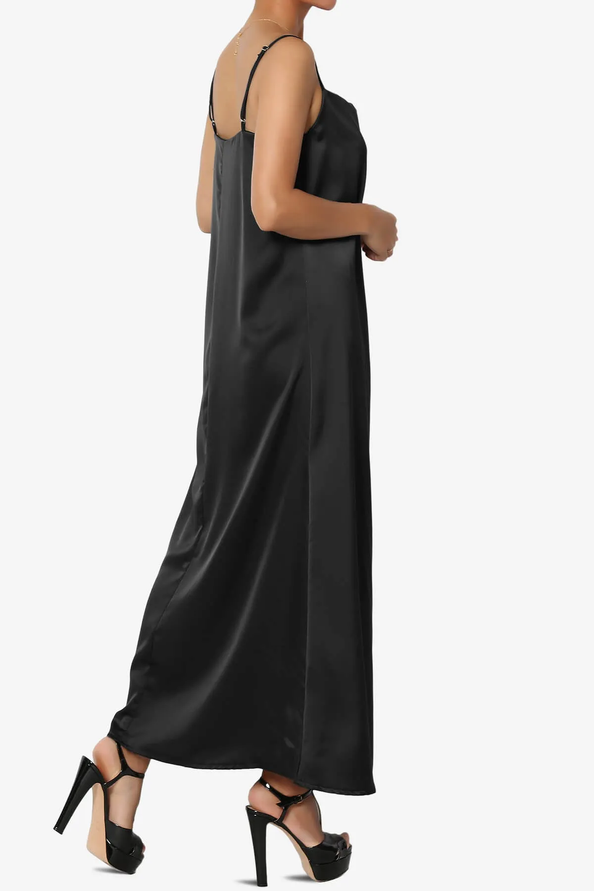 Berkleigh Cowl Neck Satin Slip Long Dress