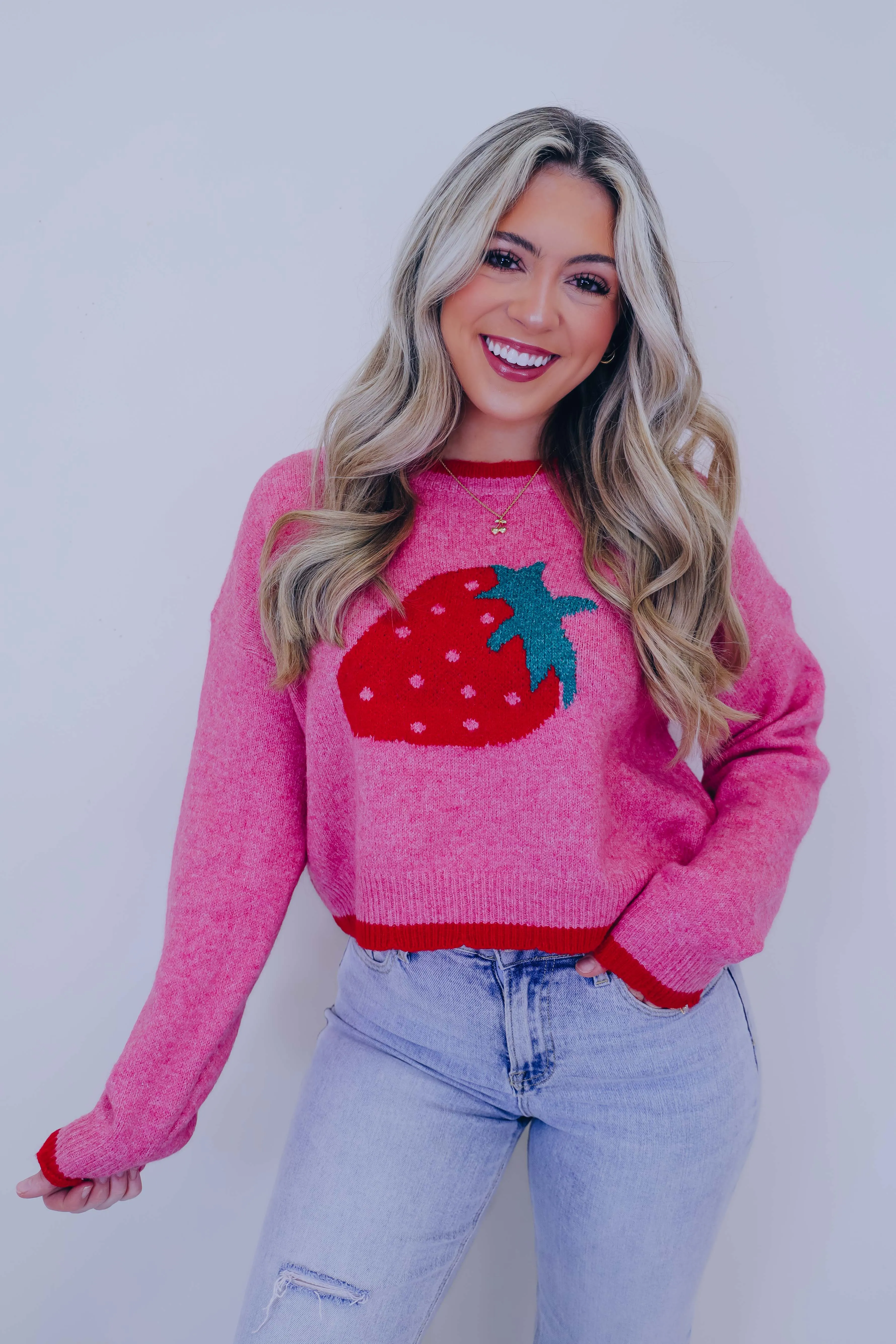 Berry Cozy Cropped Knit Sweater - 2 Colors