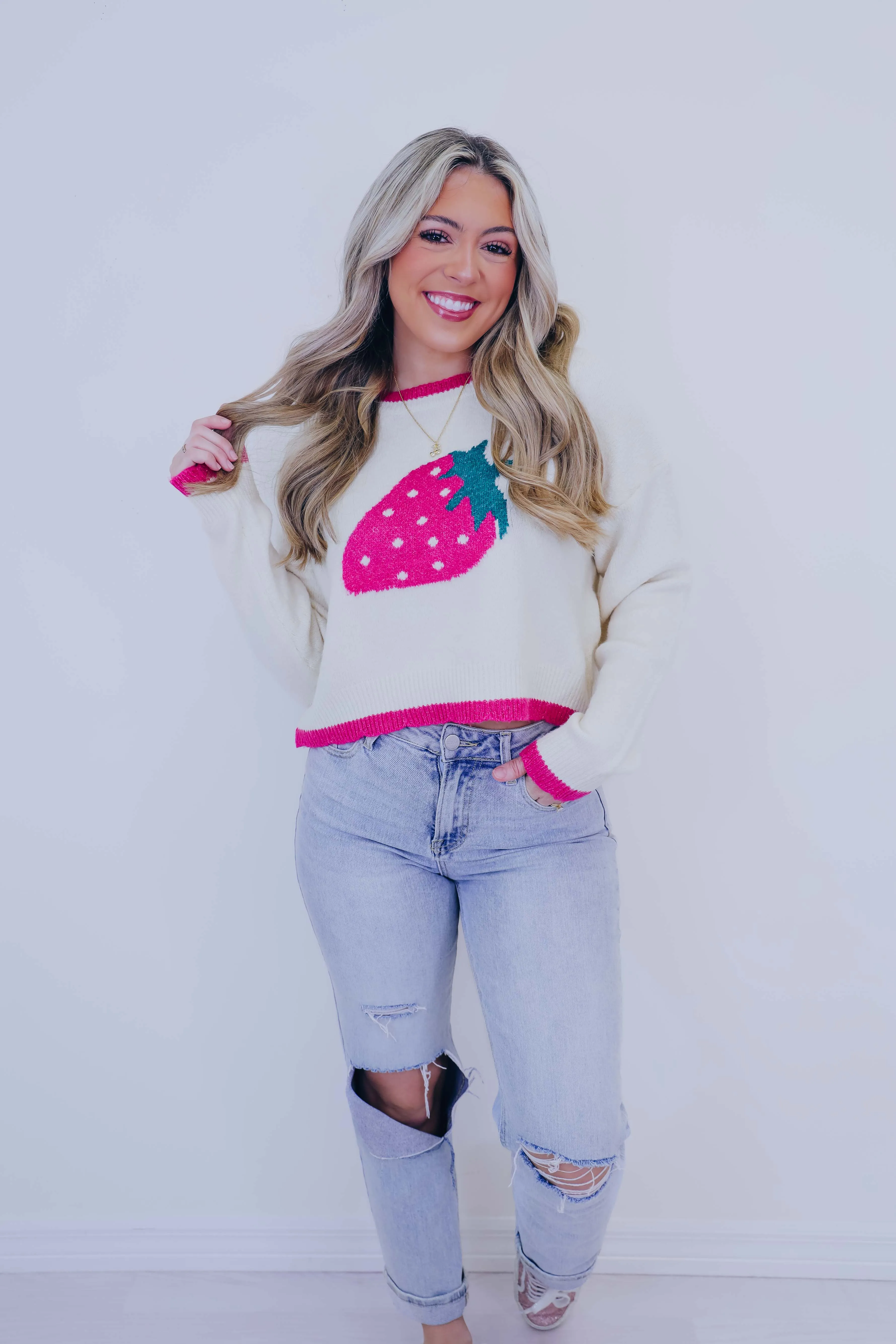 Berry Cozy Cropped Knit Sweater - 2 Colors