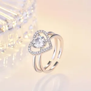 BFF Romantic Love Heart 2 in 1 Ring
