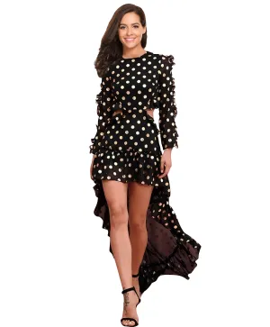 Black Golden Polka Dot Dress