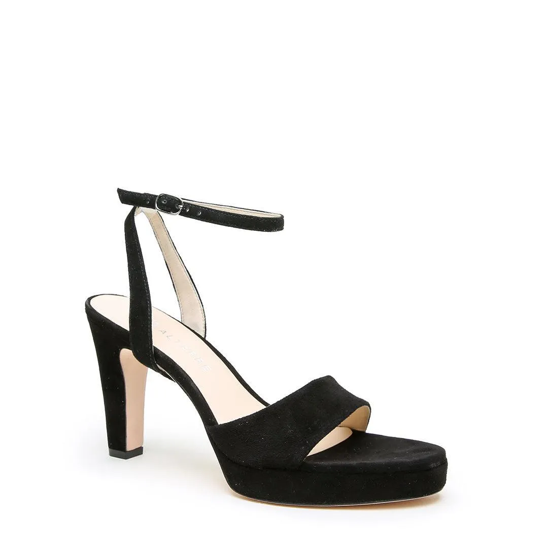Black Suede Lo Platform   Marilyn Strap