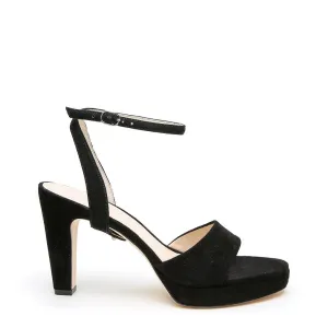 Black Suede Lo Platform   Marilyn Strap