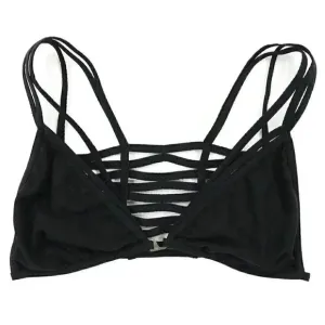 Black Triangle Bralette Size XS Sporty T Shirt Bra Summer V Neck‎ Bralette