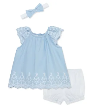 Blue Eyelet Sunsuit
