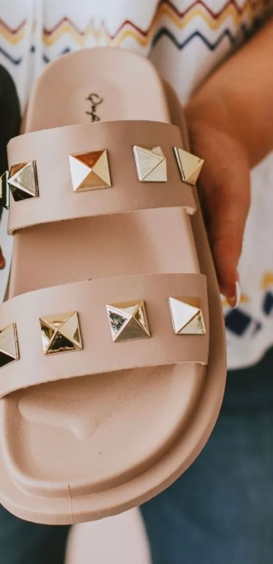 Blushing Beauty- Studded Sandals