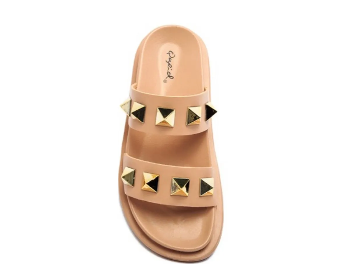 Blushing Beauty- Studded Sandals