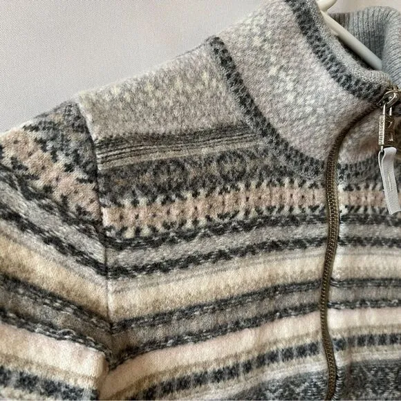 BOGNER FIRE   ICE Y2K VIRGIN WOOL FULL ZIP SWEATER APRES SKI MOUNTAIN NORDIC VTG