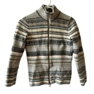 BOGNER FIRE   ICE Y2K VIRGIN WOOL FULL ZIP SWEATER APRES SKI MOUNTAIN NORDIC VTG