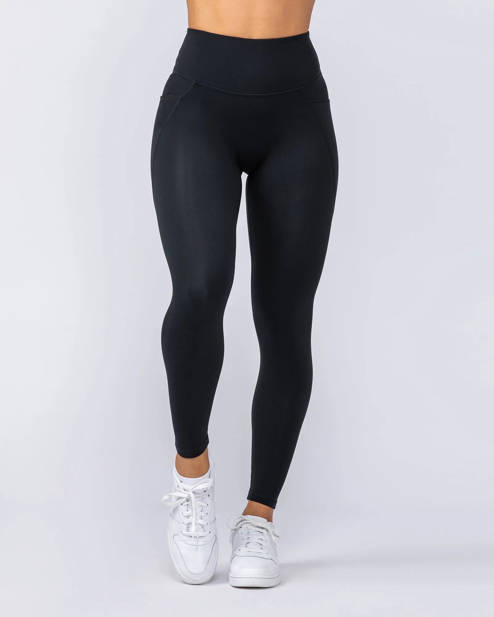 Booty Shaper Pocket Ankle Length Leggings - Black