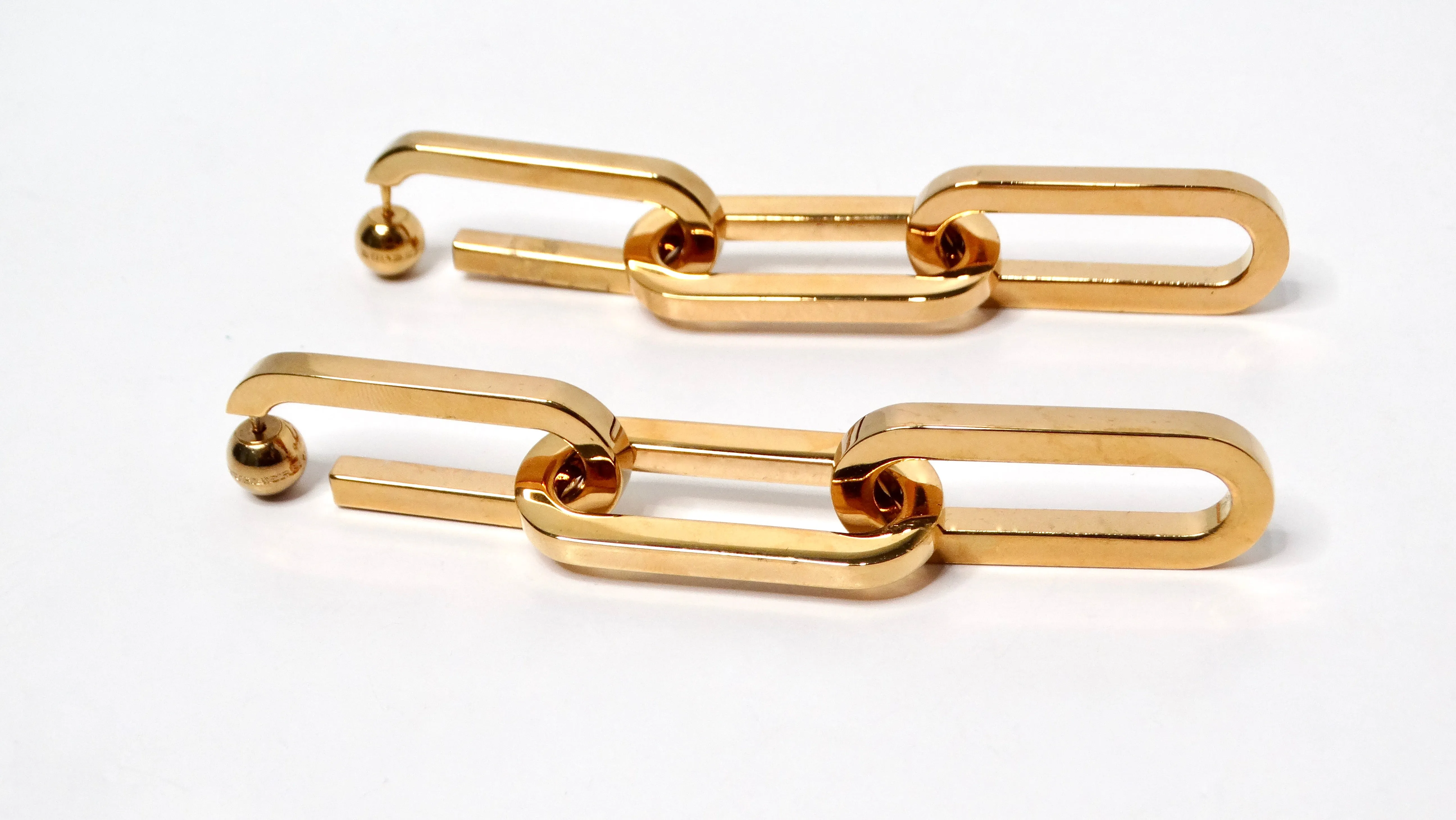 Burberry Gold-Tone Chain Link Dangle Earrings
