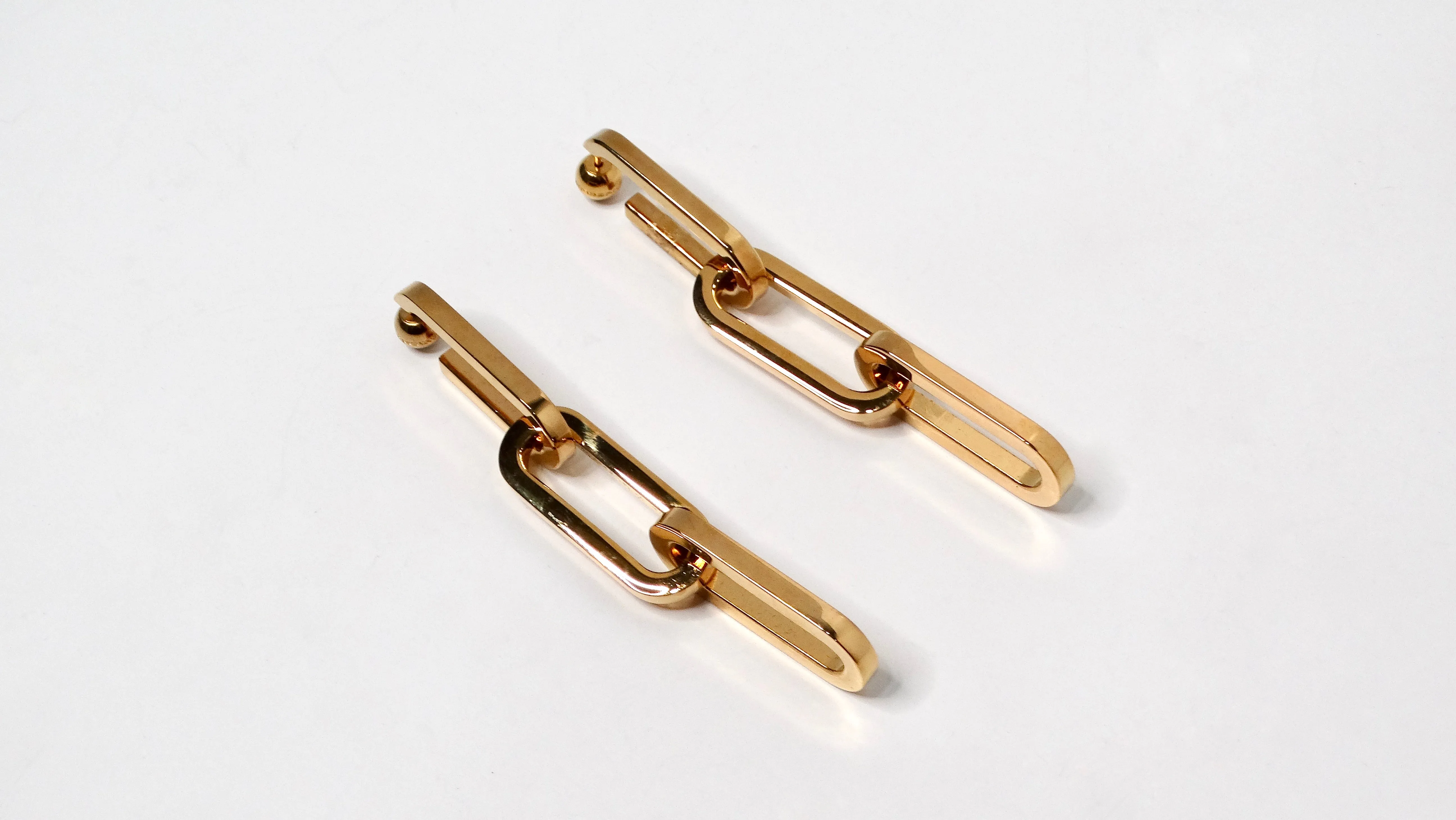 Burberry Gold-Tone Chain Link Dangle Earrings