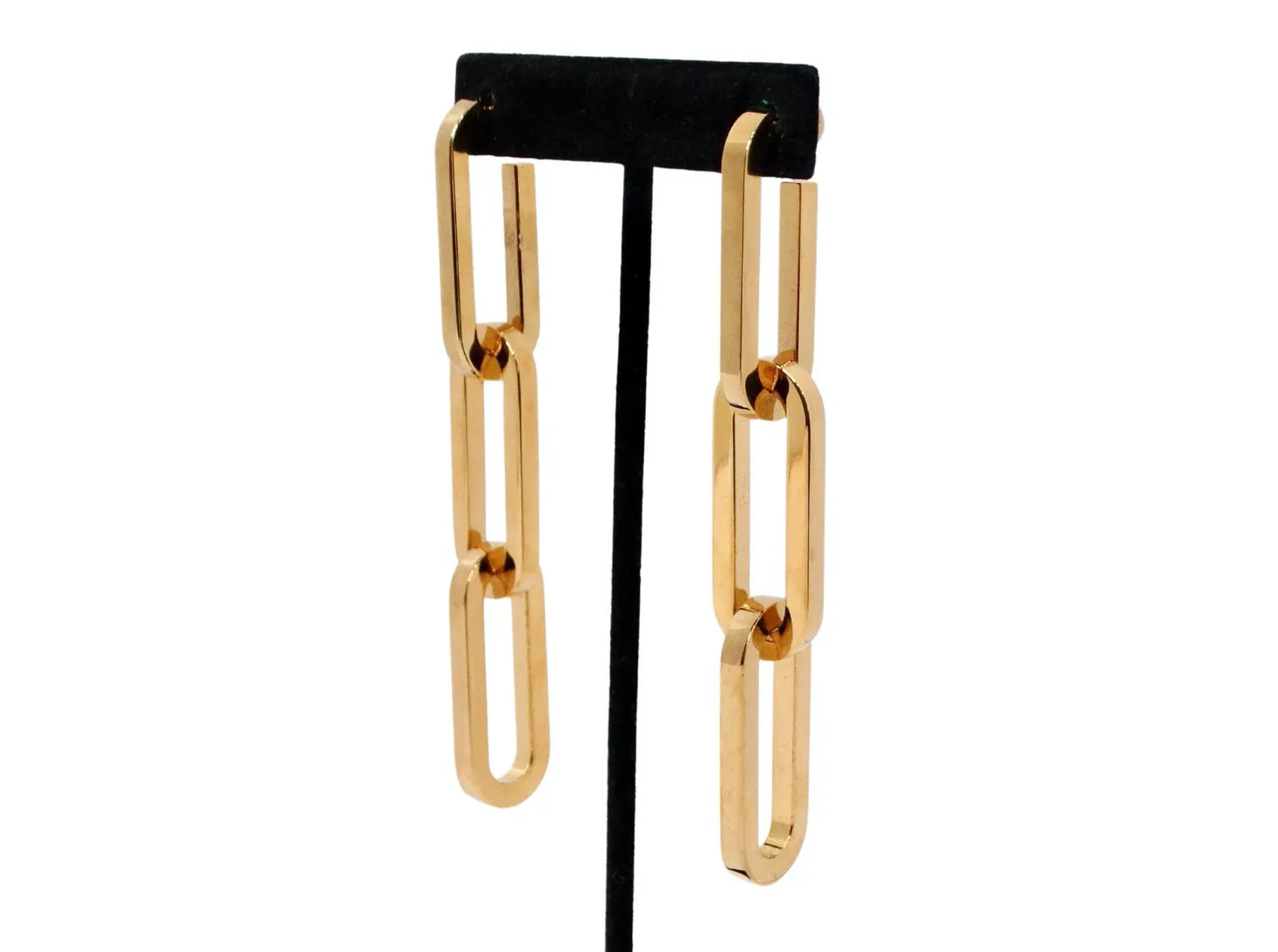 Burberry Gold-Tone Chain Link Dangle Earrings