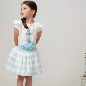 CARAMELO KIDS - Diamanté Light House Striped Skirt Set - Blue