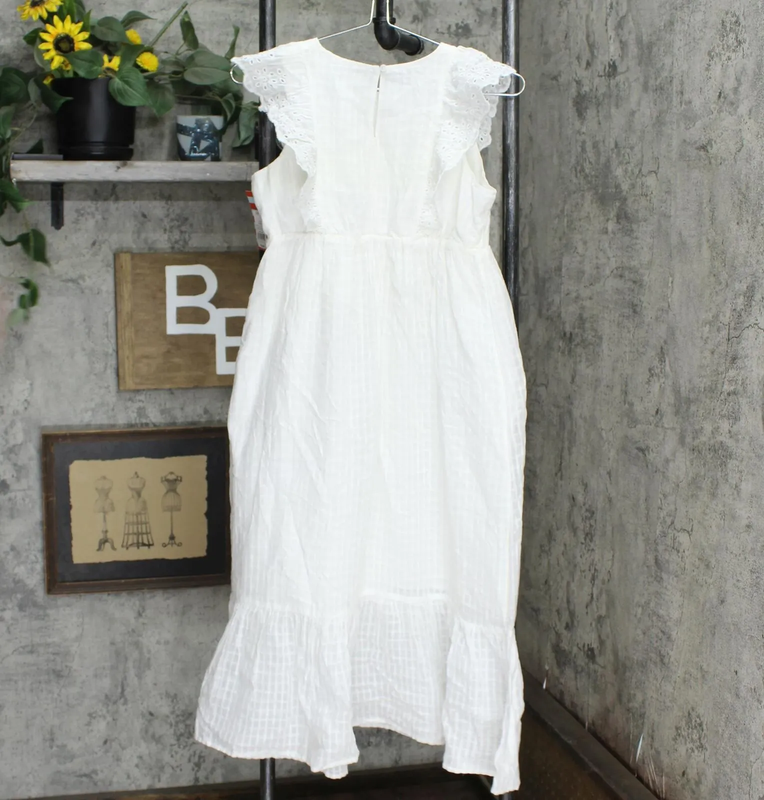 Cat & Jack Girls' Woven Short Sleeve Maxi Dress White L
