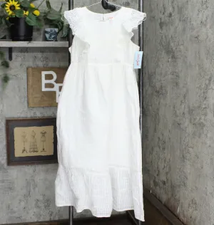 Cat & Jack Girls' Woven Short Sleeve Maxi Dress White L