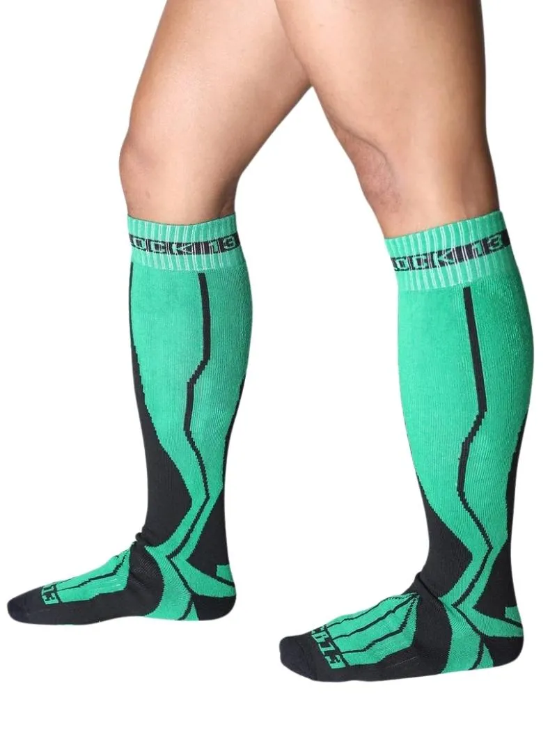 CellBlock13 Men's Green Knee-Length Socks
