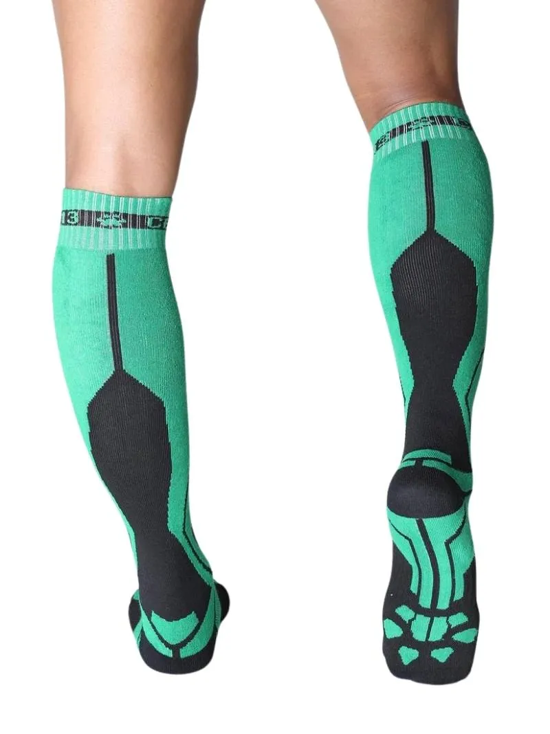 CellBlock13 Men's Green Knee-Length Socks