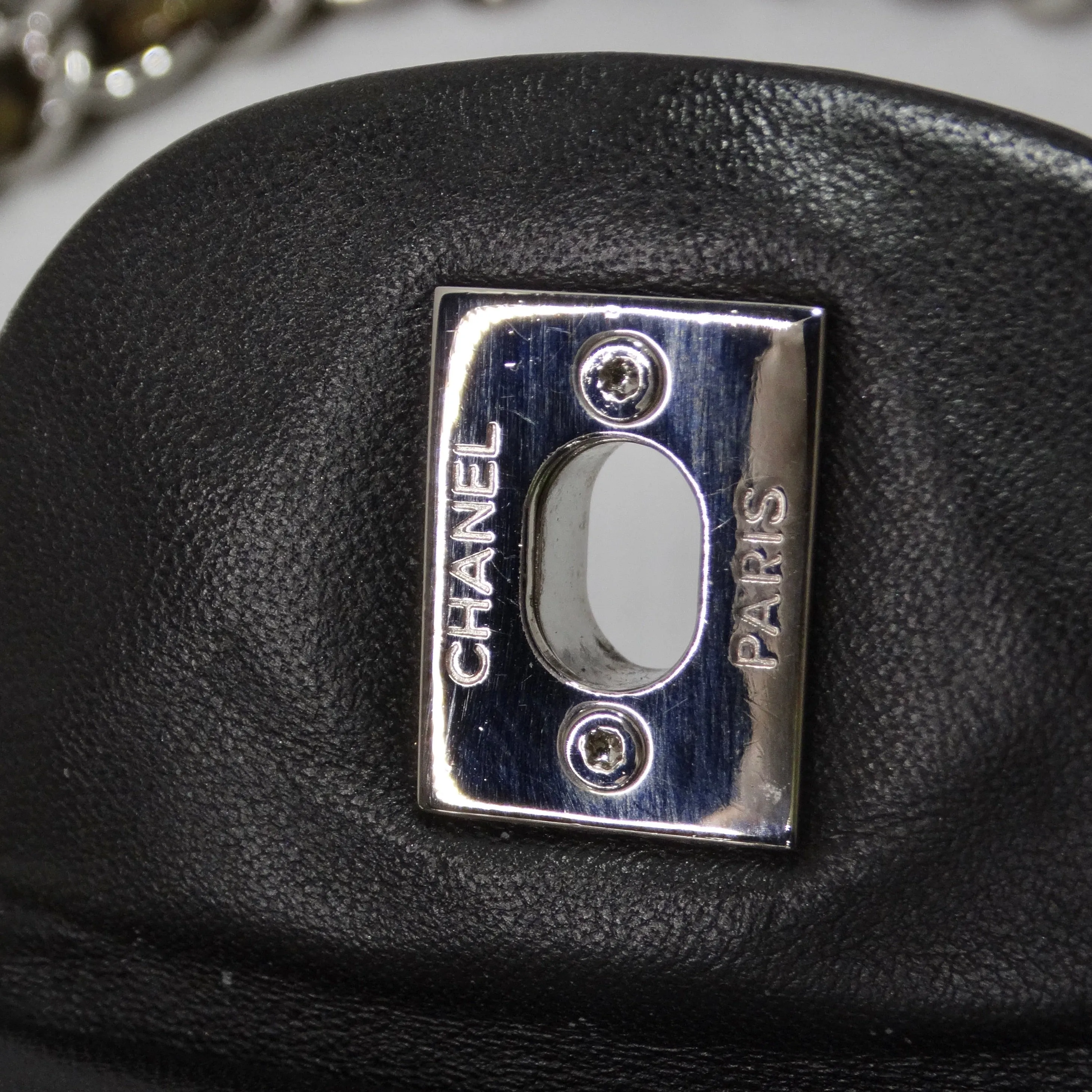 Chanel 2008-2009 Metallic Patent Quilted Jumbo Single Flap Green