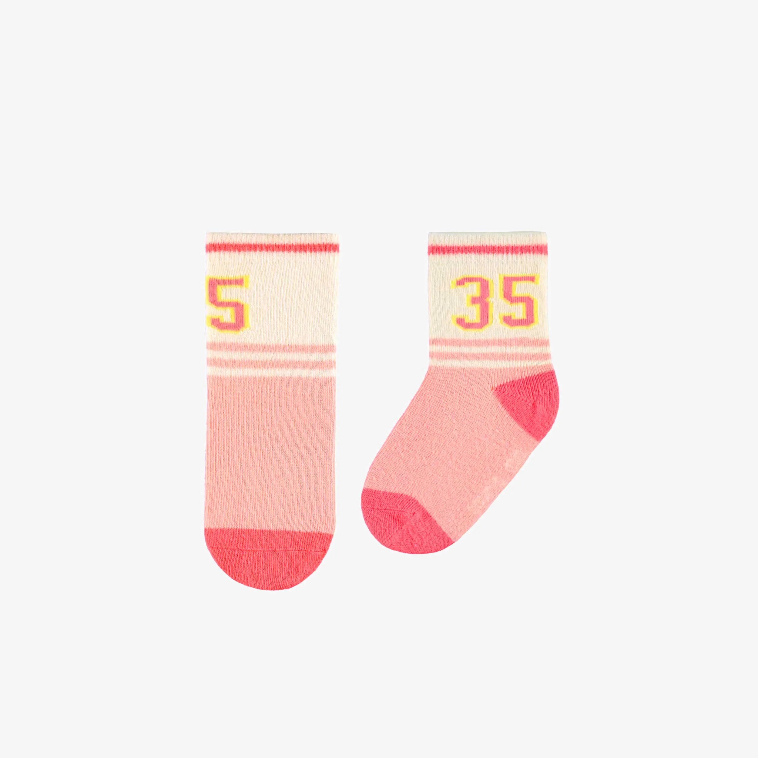 Chaussettes rose et crème, bébé || Pink and cream socks, baby
